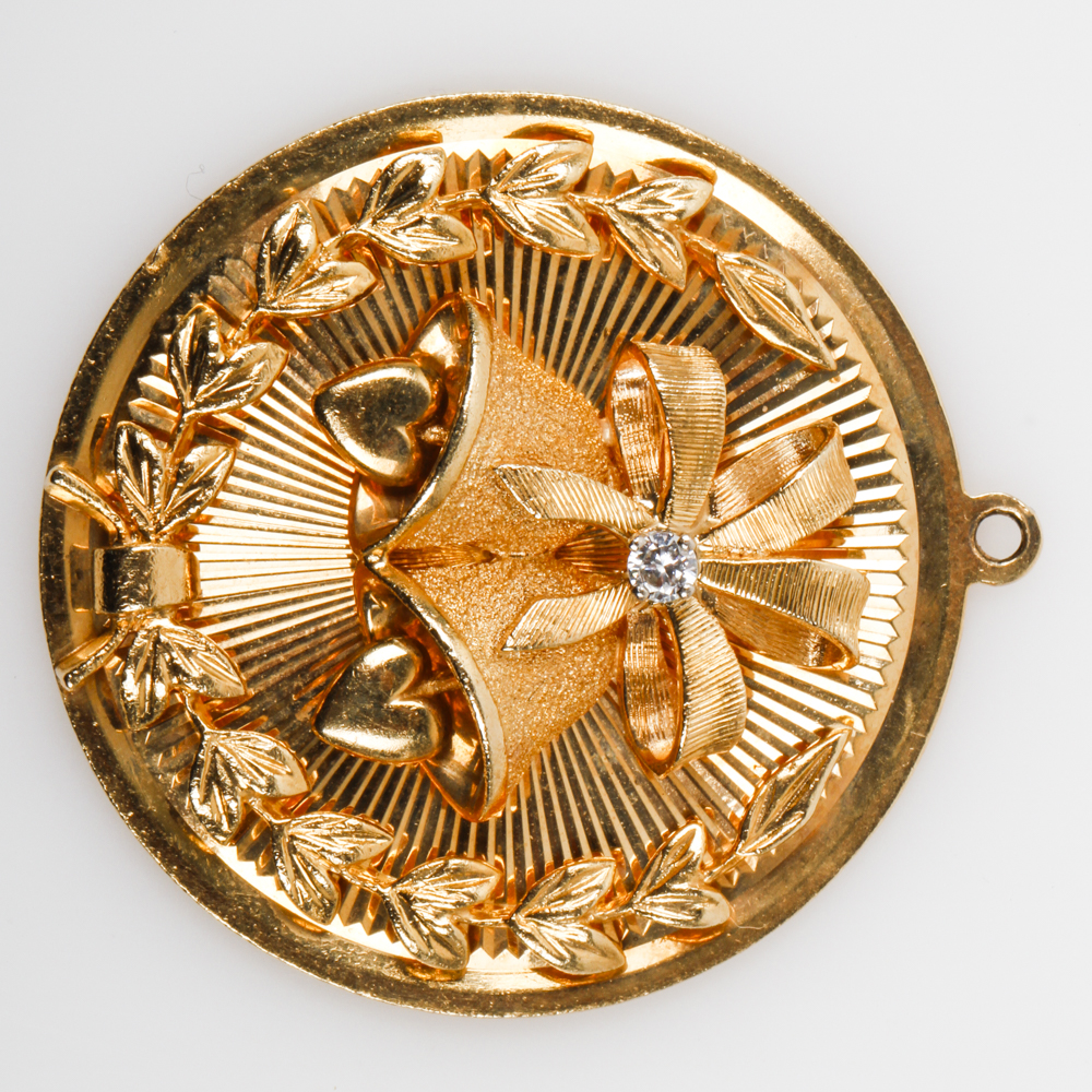 Dankner 14K Yellow Gold and Diamond Wedding Bells Charm