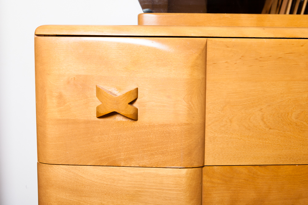 Art Deco Oak Dresser with Mirror