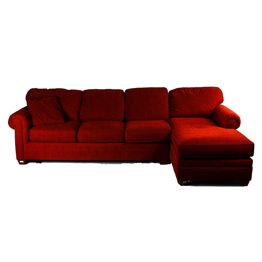 Red Sectional Sofa with Chaise Lounge