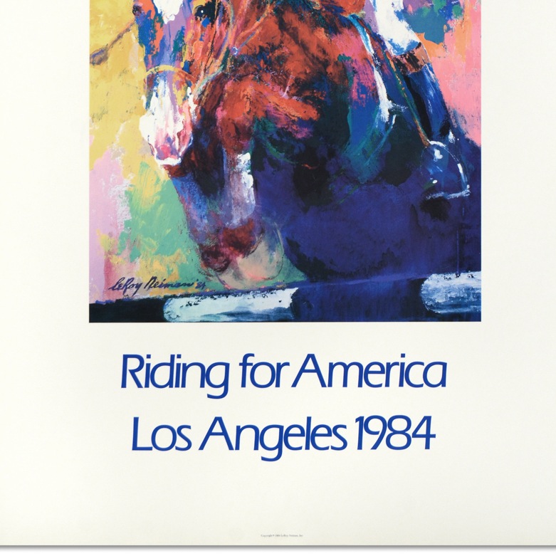 Leroy Neiman Fine Art Poster "United States Equestrian Team, Riding for America, Los Angeles 1984"
