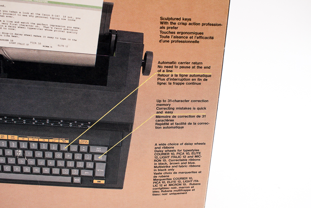 Canon Personal Electric Typewriter, Model S-14