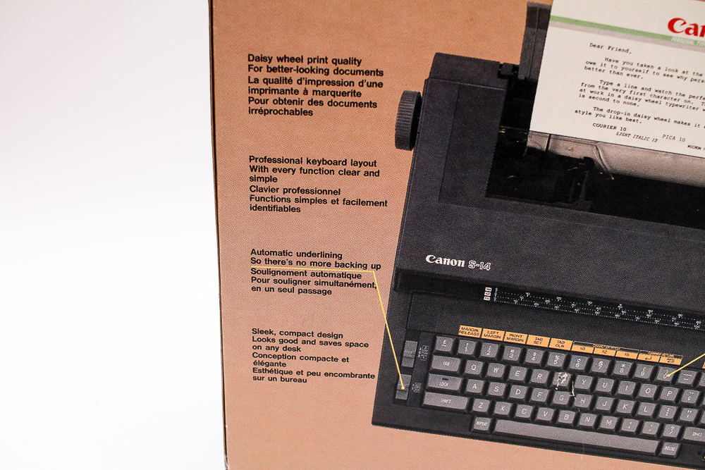 Canon Personal Electric Typewriter, Model S-14
