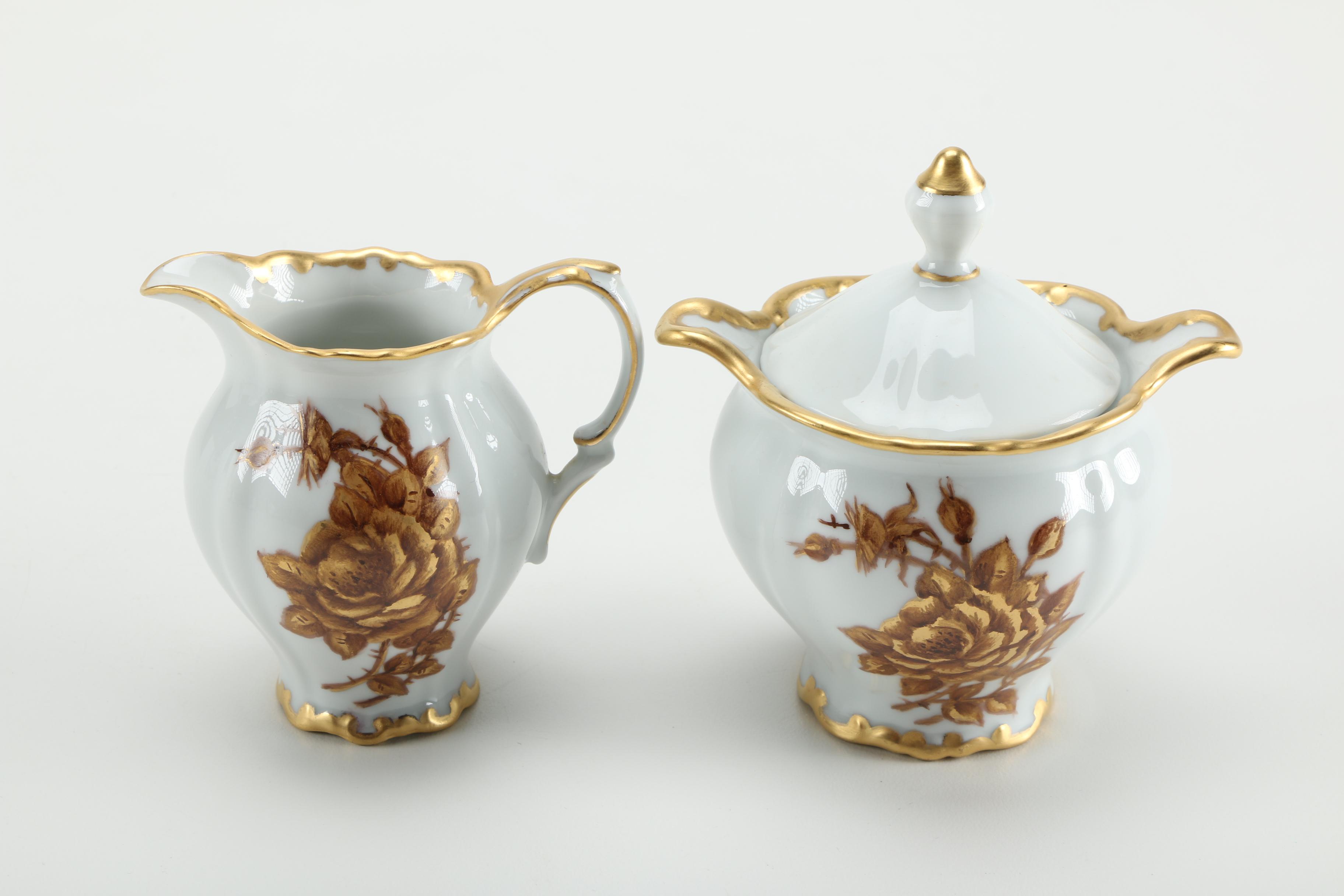 Signed, Hand-Painted Tableware Featuring Bareuther