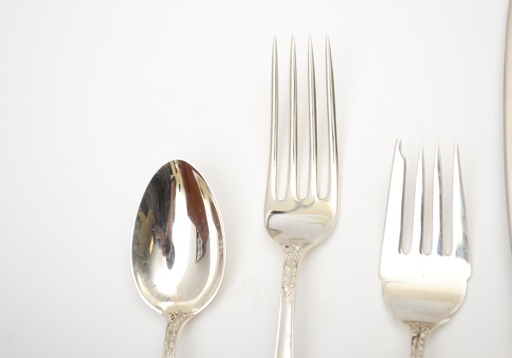 S. Kirk & Son Sterling Silver "Rose" Flatware Set in Case