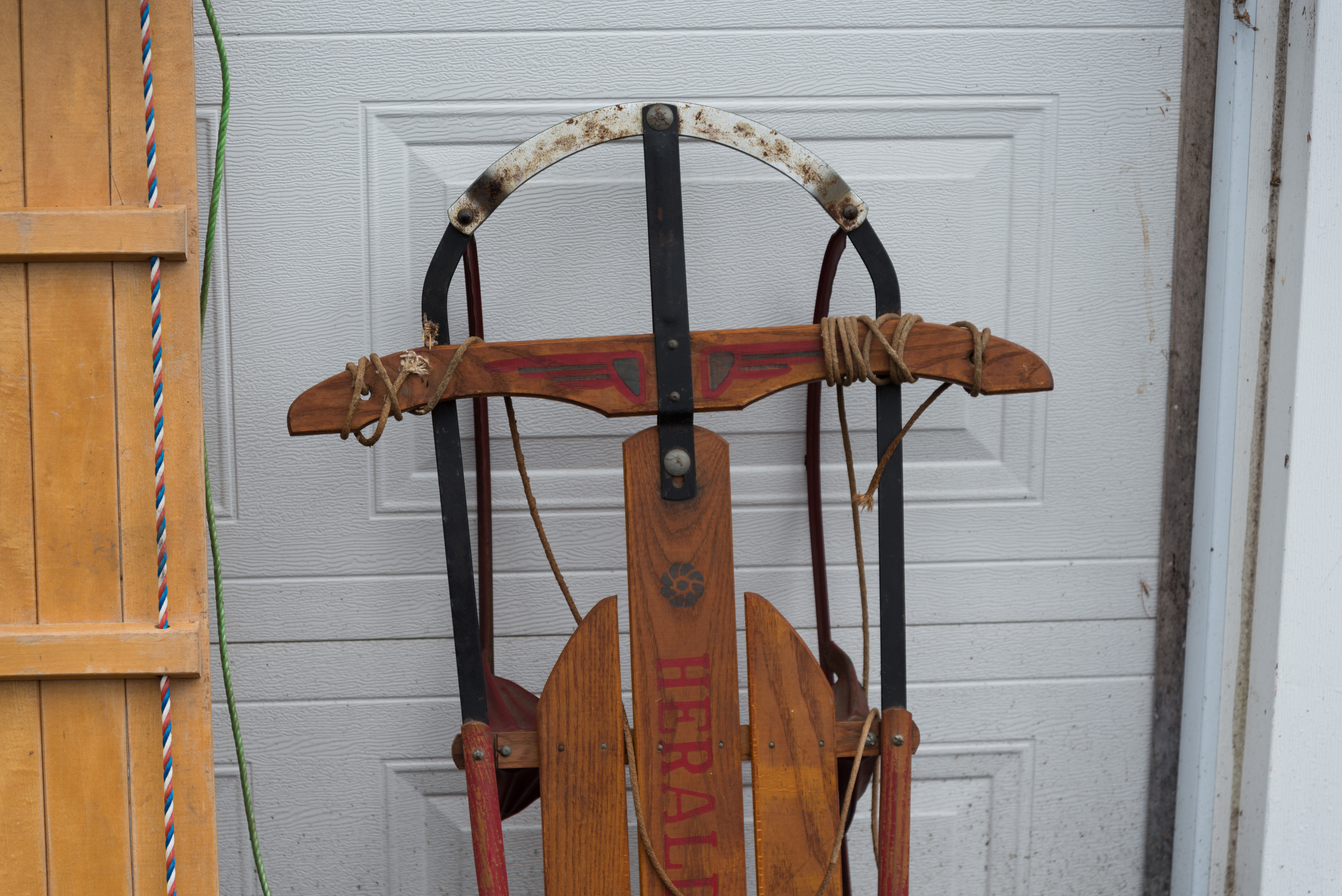 Vintage Toboggan and Snow Sled