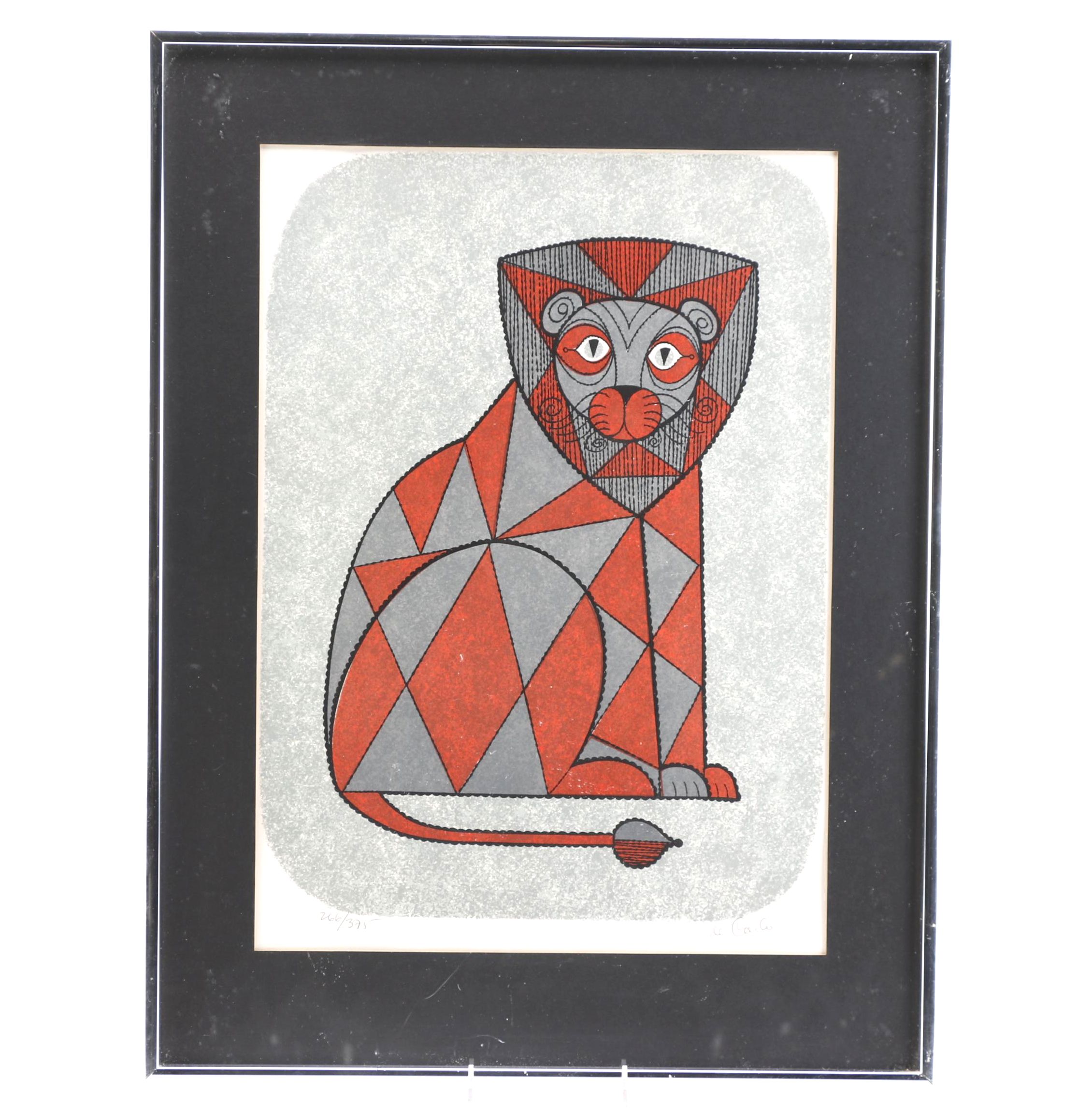 Keith de Carlo Limited Edition Lithograph of Abstract Lion
