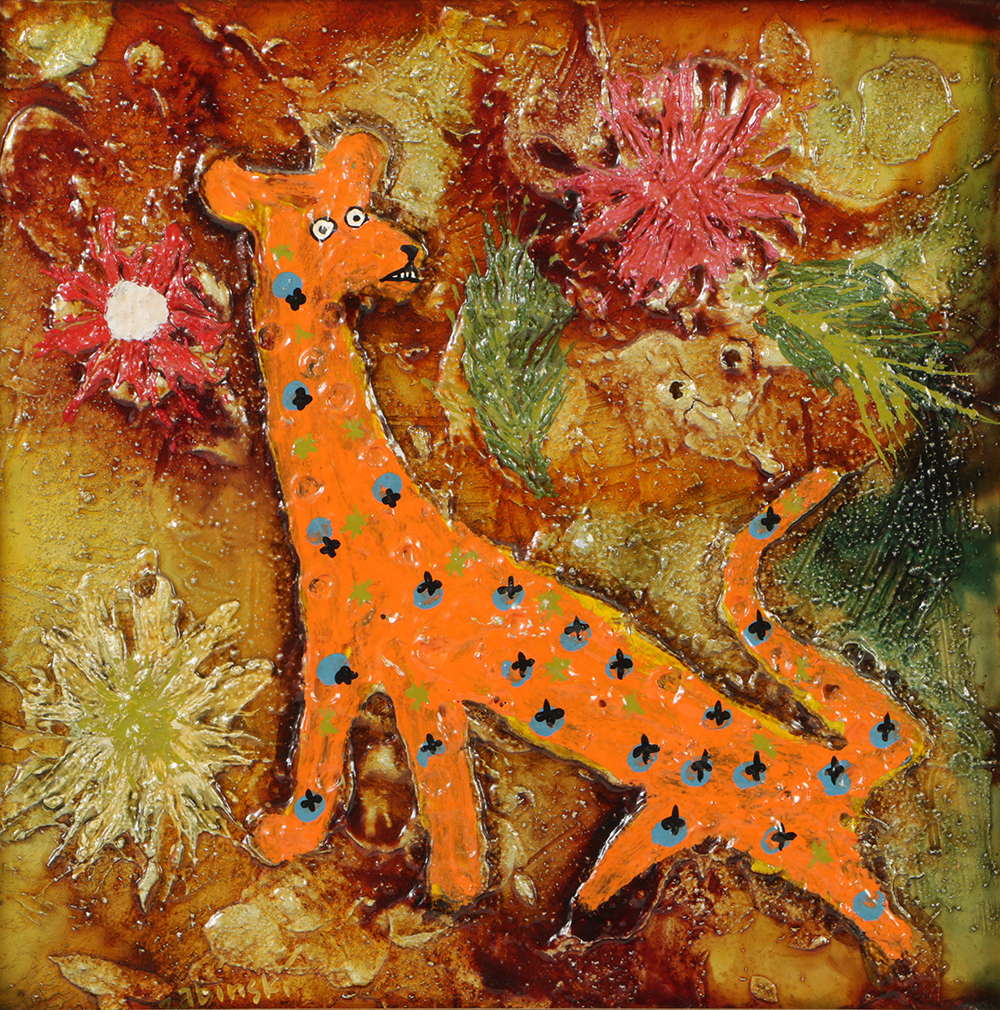 Zabinski Acrylic Paintings with Sand of Animals