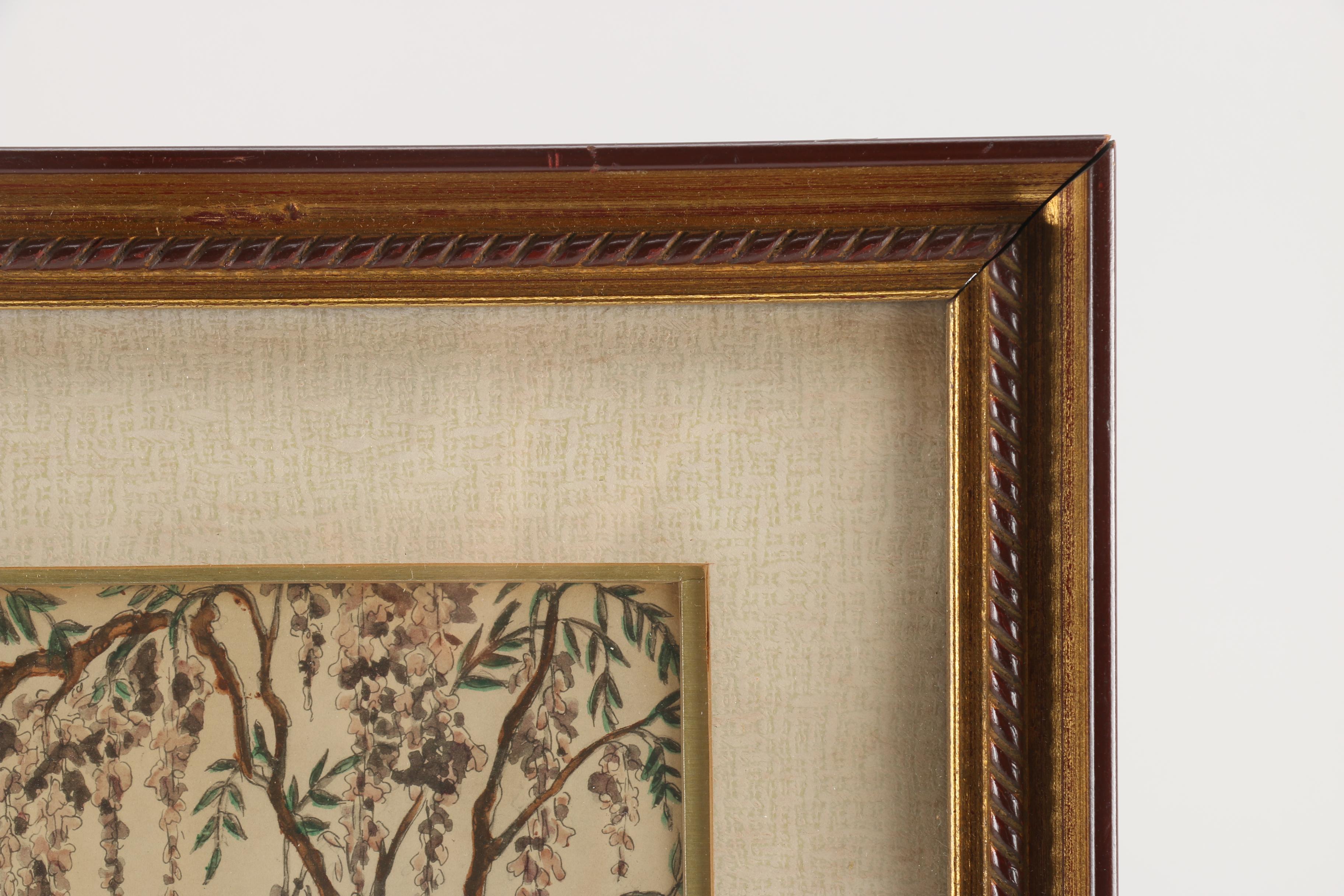 After Enila Lowe Hand-Colored Lithograph of Japanese Scene