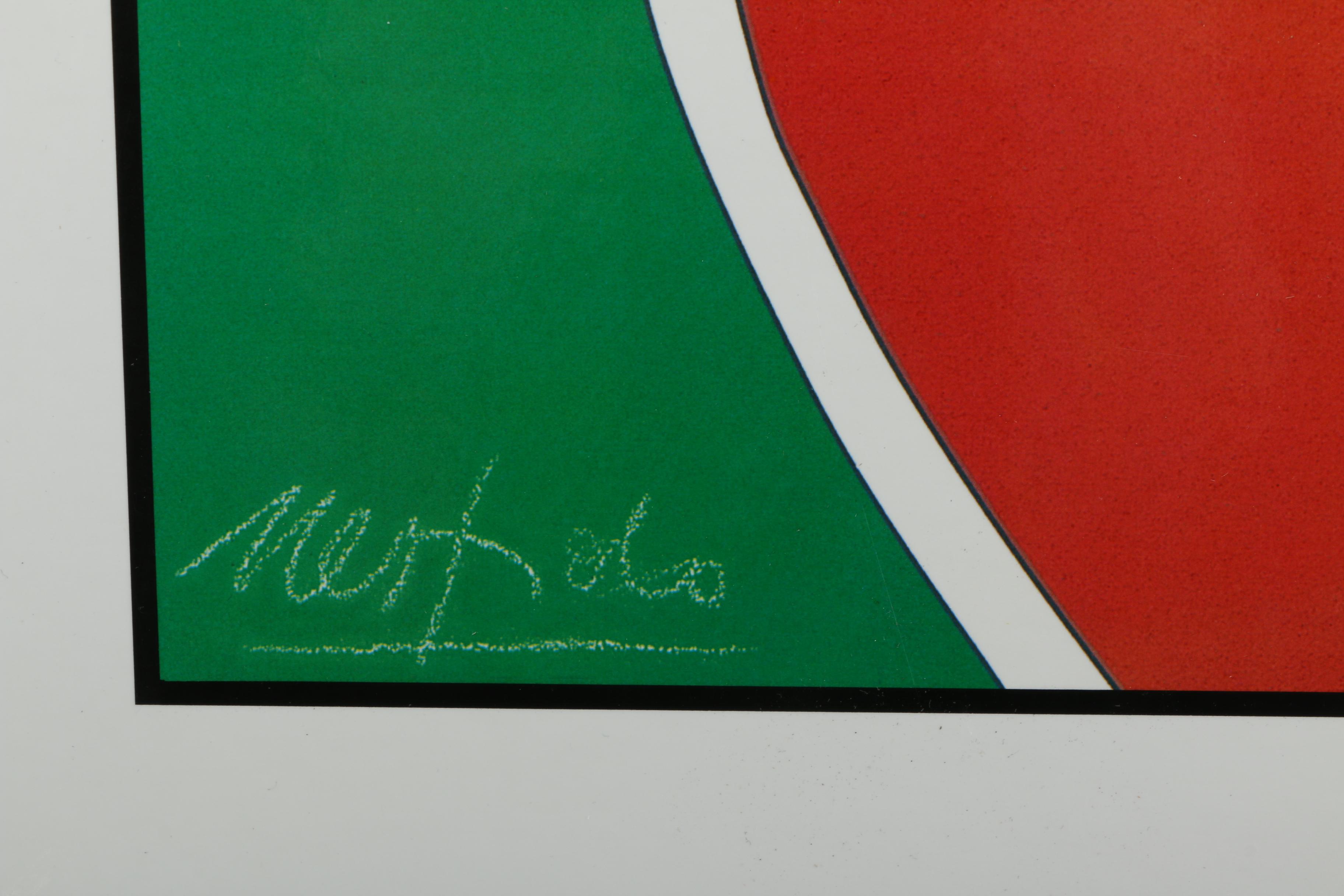 Ugo Nespolo Offset Lithograph with Original Piece of Atlanta Olympics Track