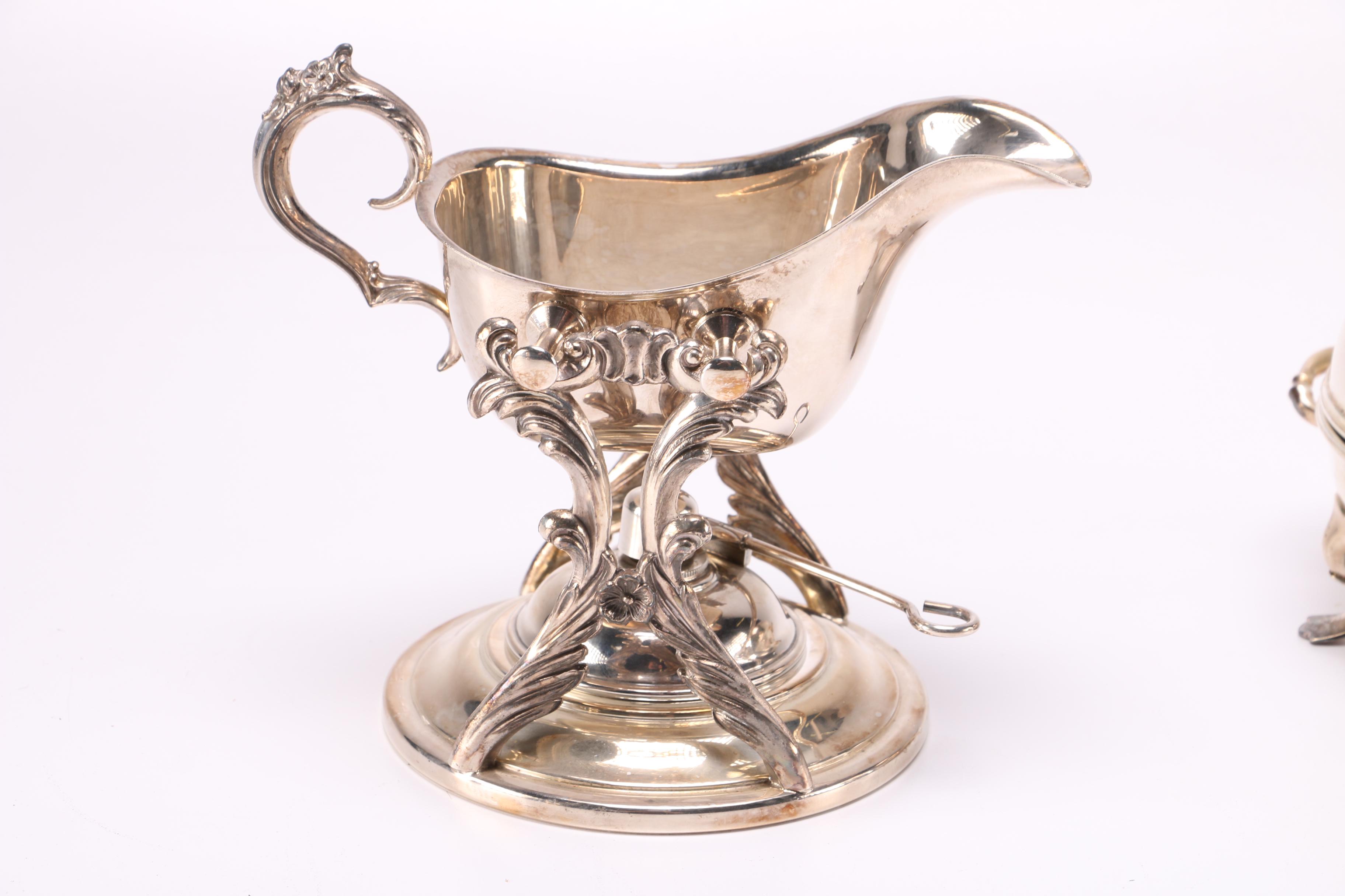 Ornate Silver Plate Tableware Pieces