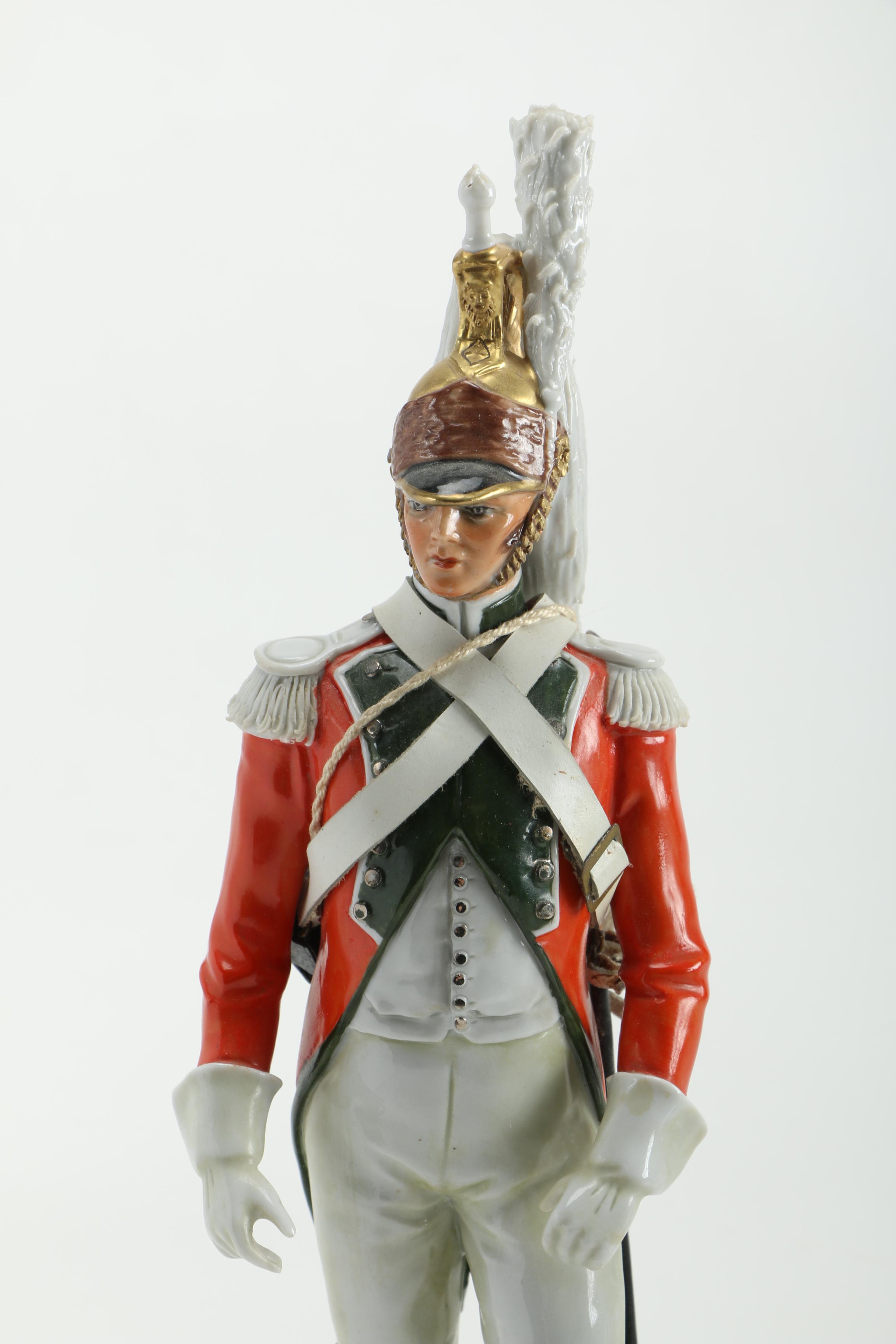 Porcelain Soldiers and Male Figurines Featuring Sitzendorf
