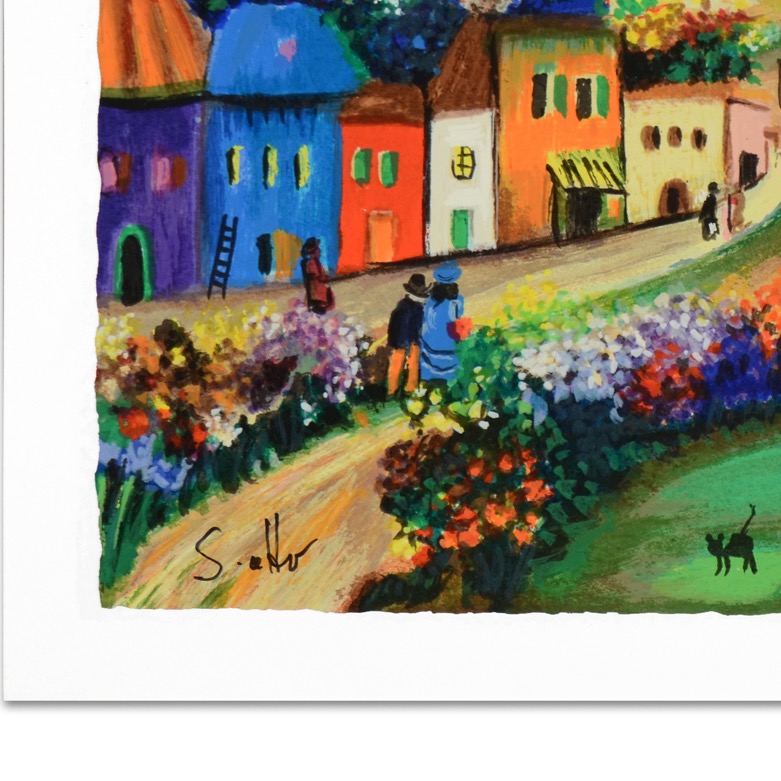 Shlomo Alter "The Village" Signed Limited Edition Serigraph