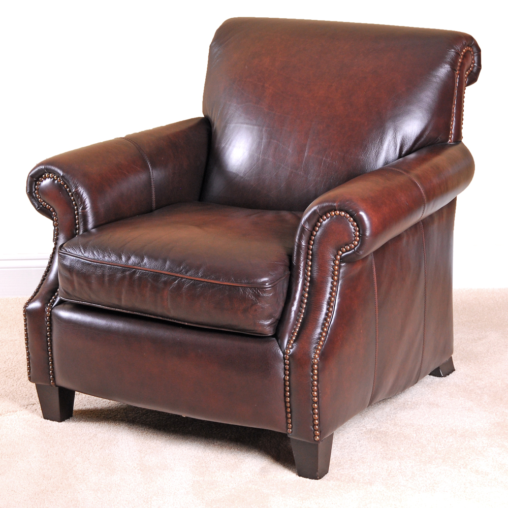 Bernhardt Brown Leather Club Chair