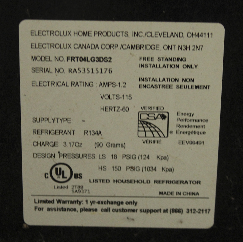 Frigidaire Refrigerator and Freezer