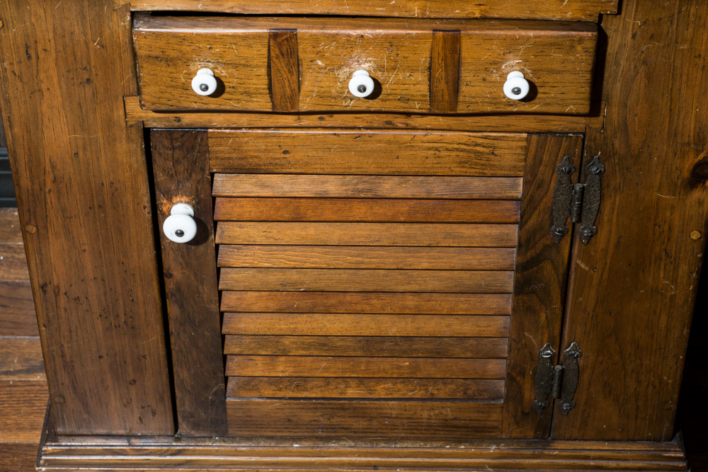 Low Pine Louvered Cabinet