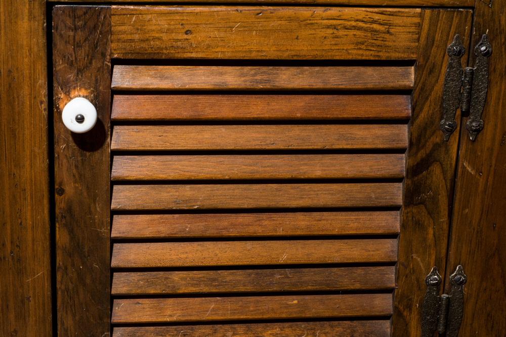 Low Pine Louvered Cabinet