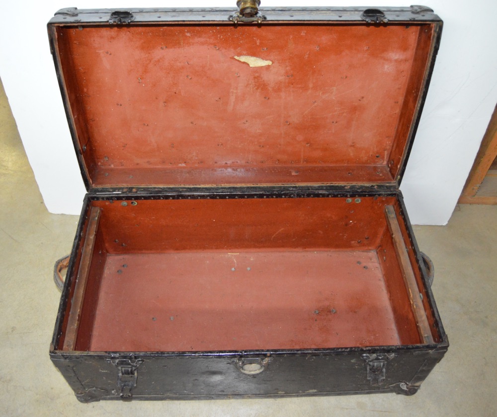 Vintage Metal Sailor's Trunk