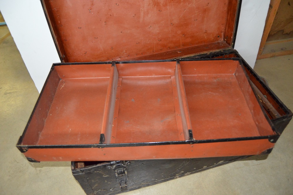 Vintage Metal Sailor's Trunk