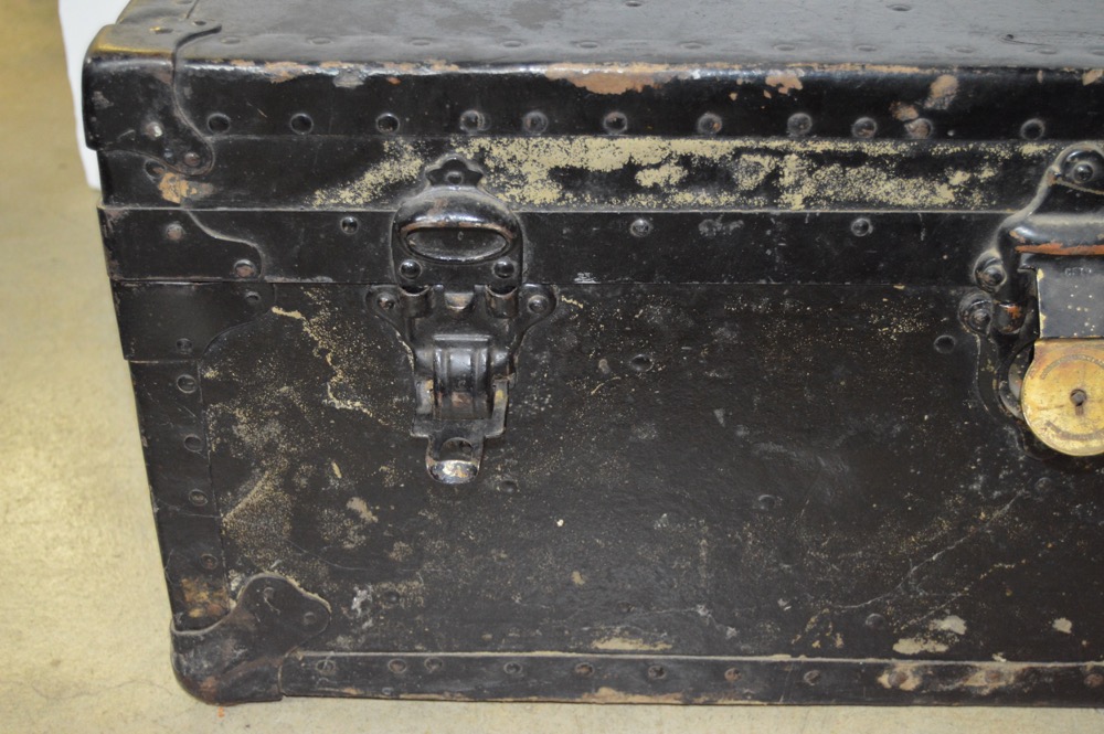 Vintage Metal Sailor's Trunk