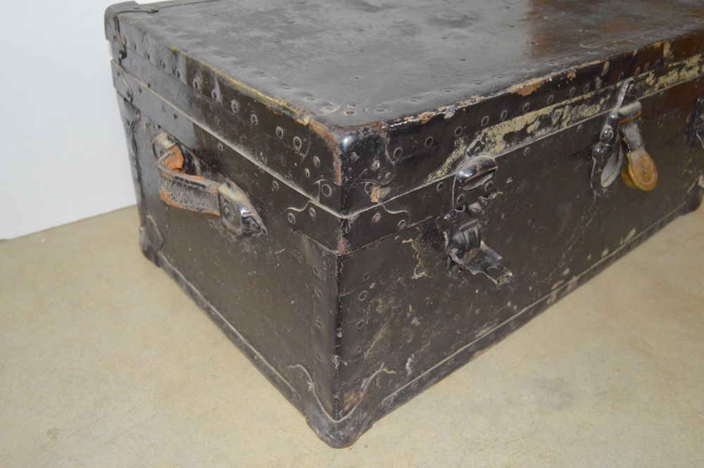 Vintage Metal Sailor's Trunk