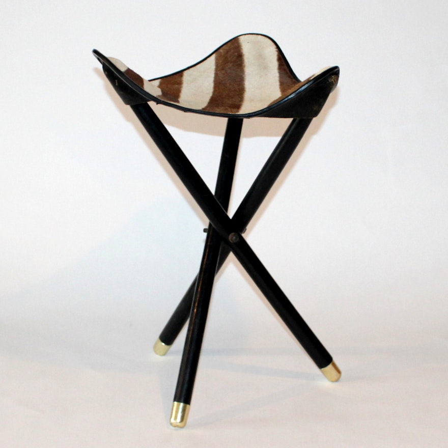 Vintage Zebra Hide Stool