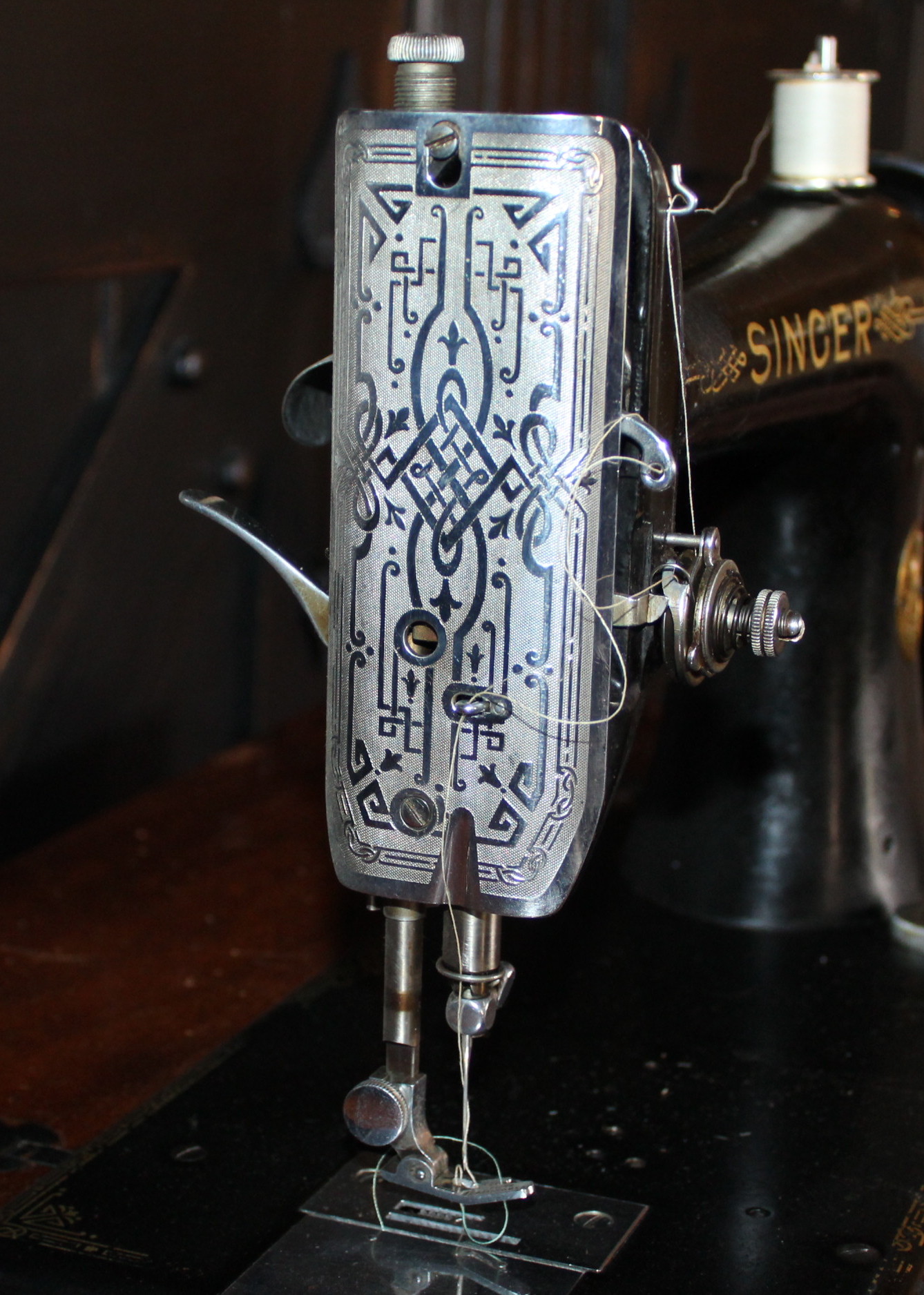 Vintage Electric Singer Sewing Machine and Cabinet