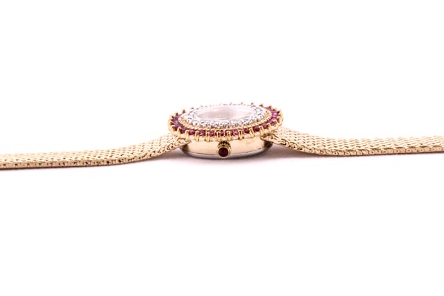 Vintage Jules Jurgenson Women's Ruby and Diamond Watch