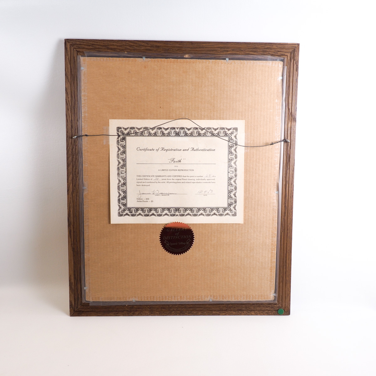 1982 James L. Branscum Limited Edition Print "Faith"