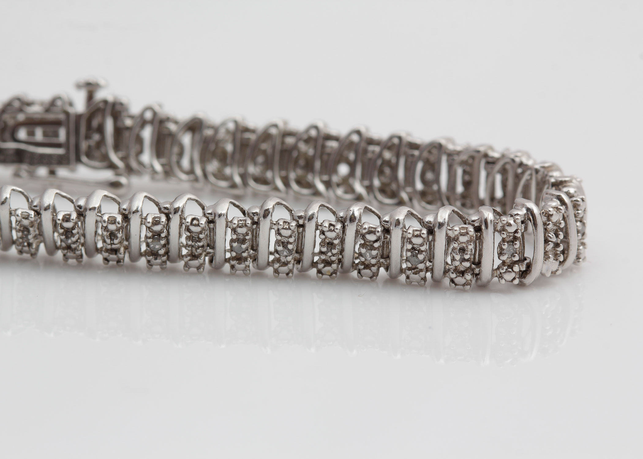 Sterling Silver Diamond Bracelet