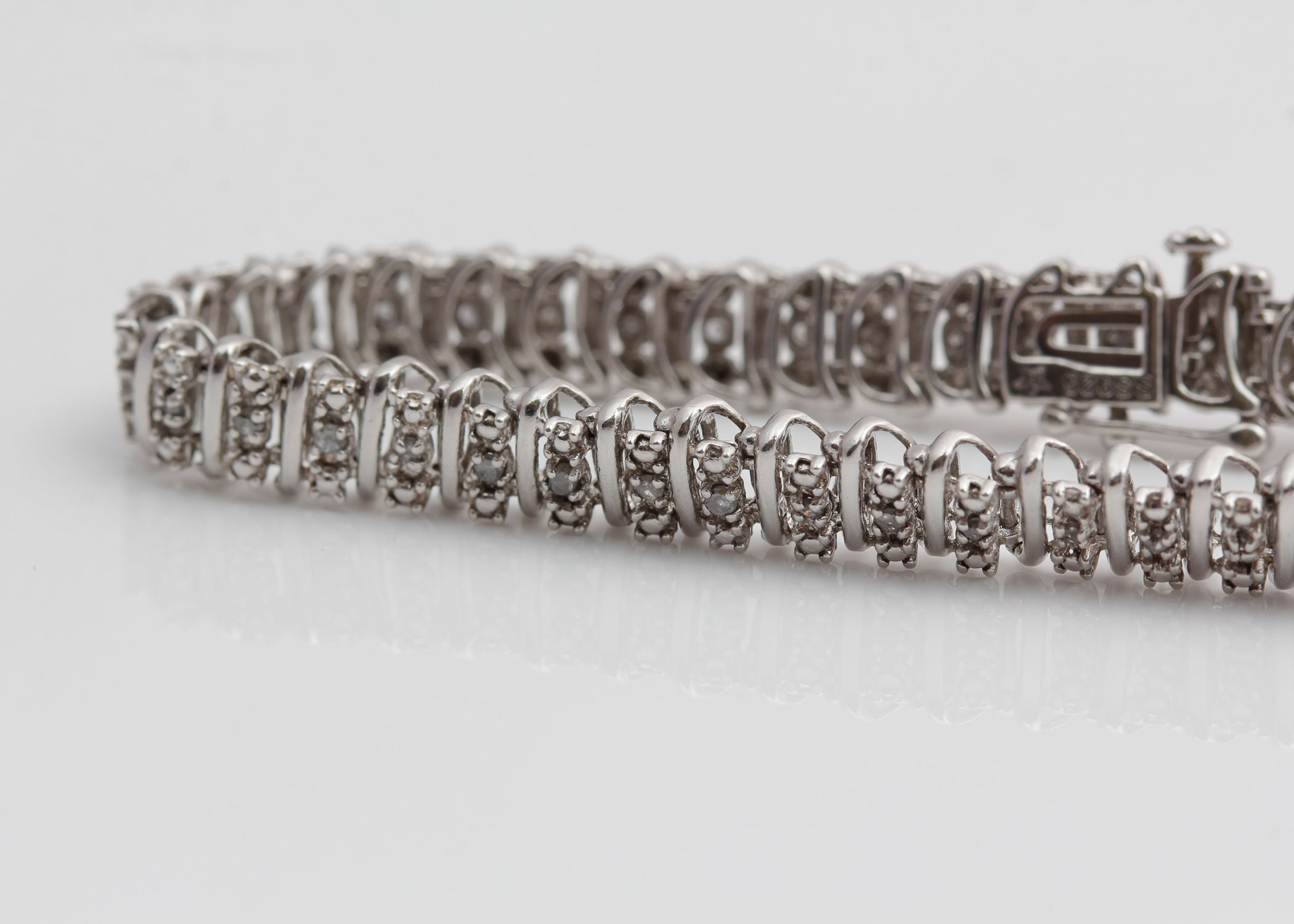 Sterling Silver Diamond Bracelet