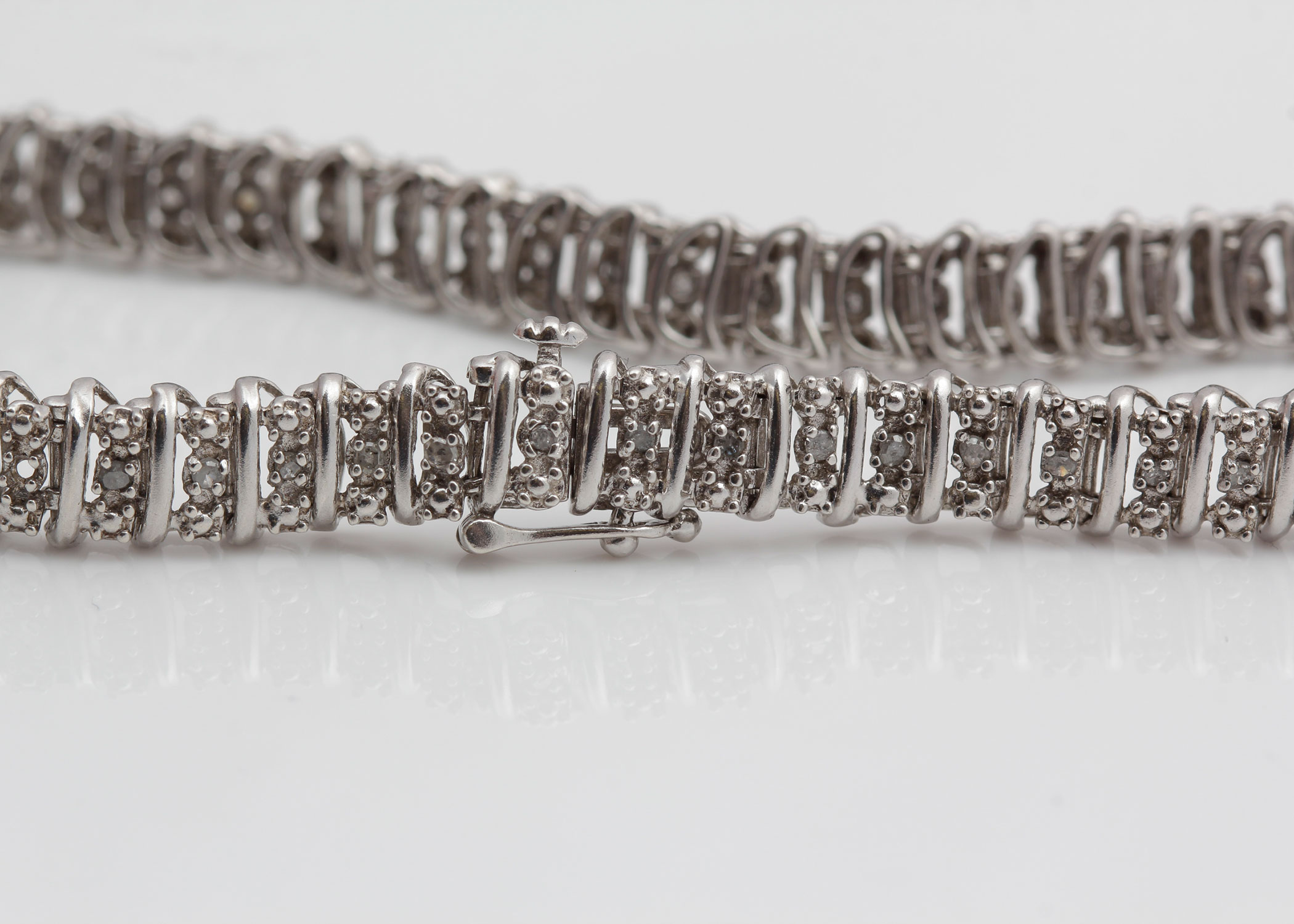 Sterling Silver Diamond Bracelet