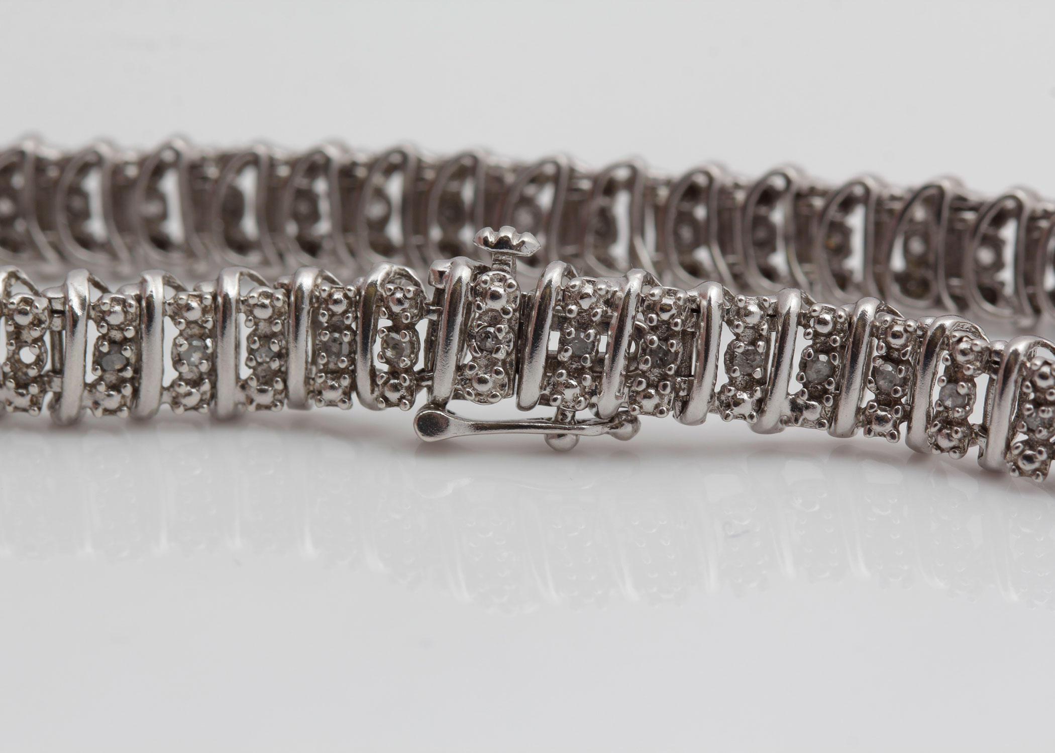 Sterling Silver Diamond Bracelet