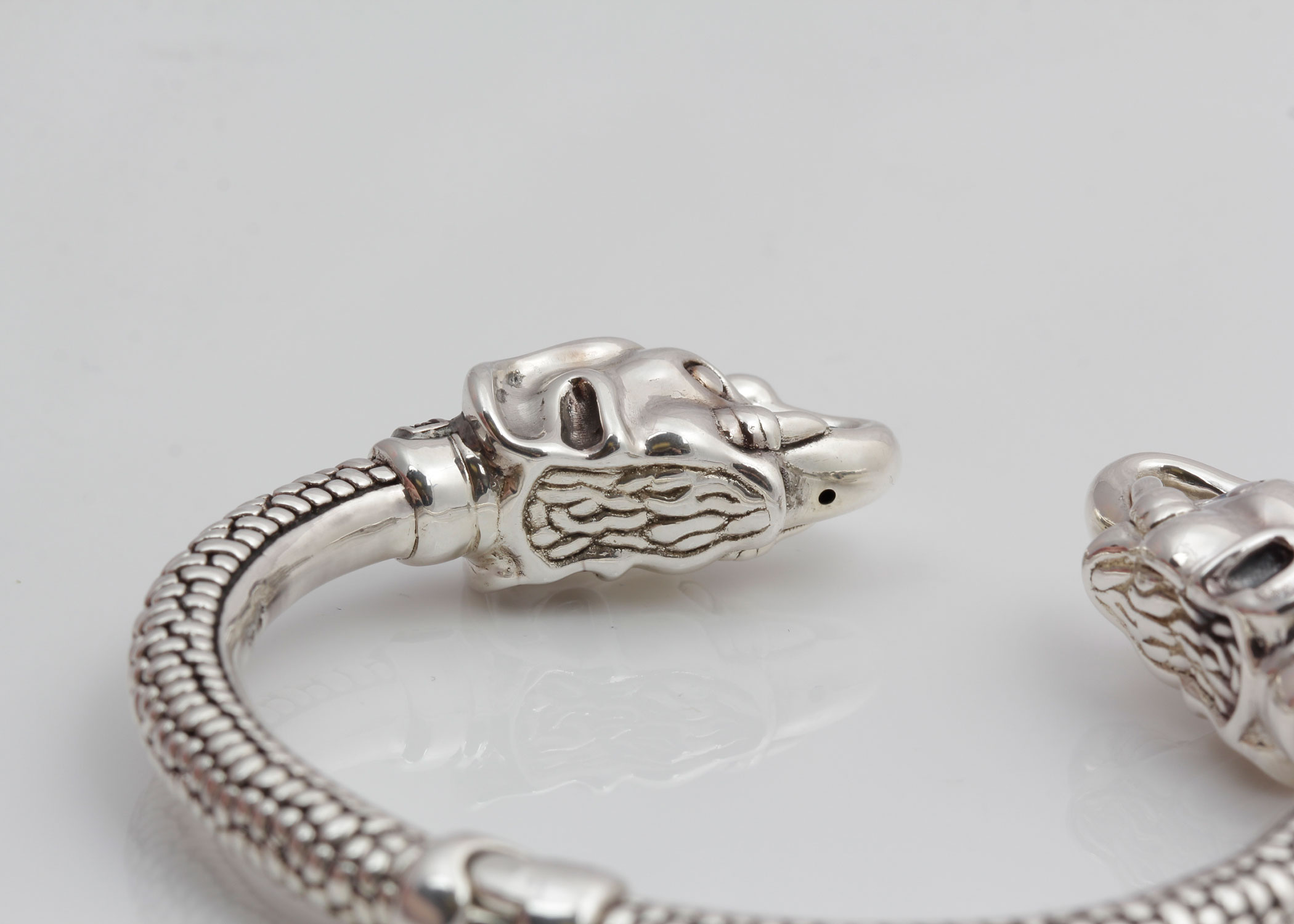 Sterling Silver Diamond Hinged Elephant Bracelet