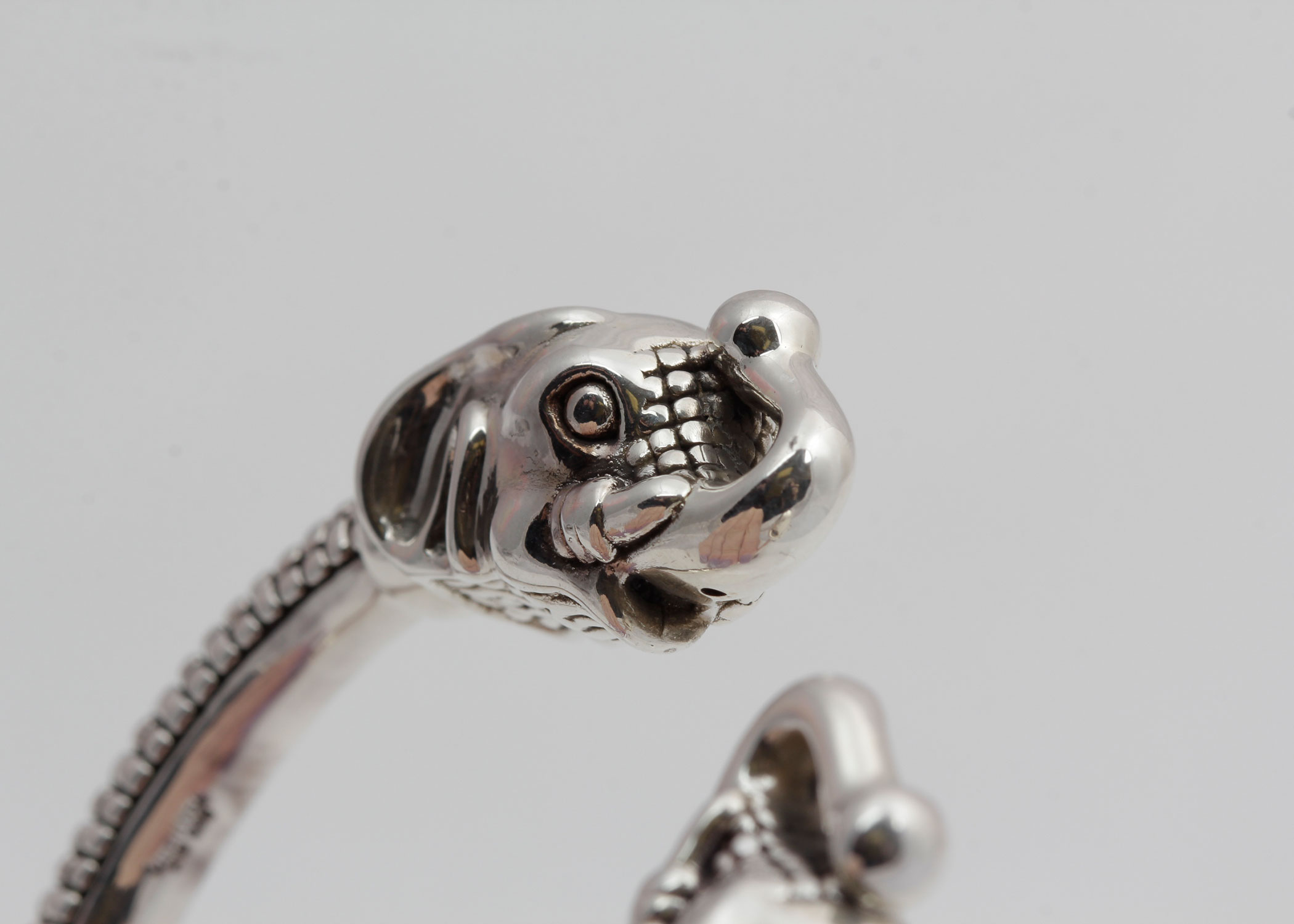 Sterling Silver Diamond Hinged Elephant Bracelet