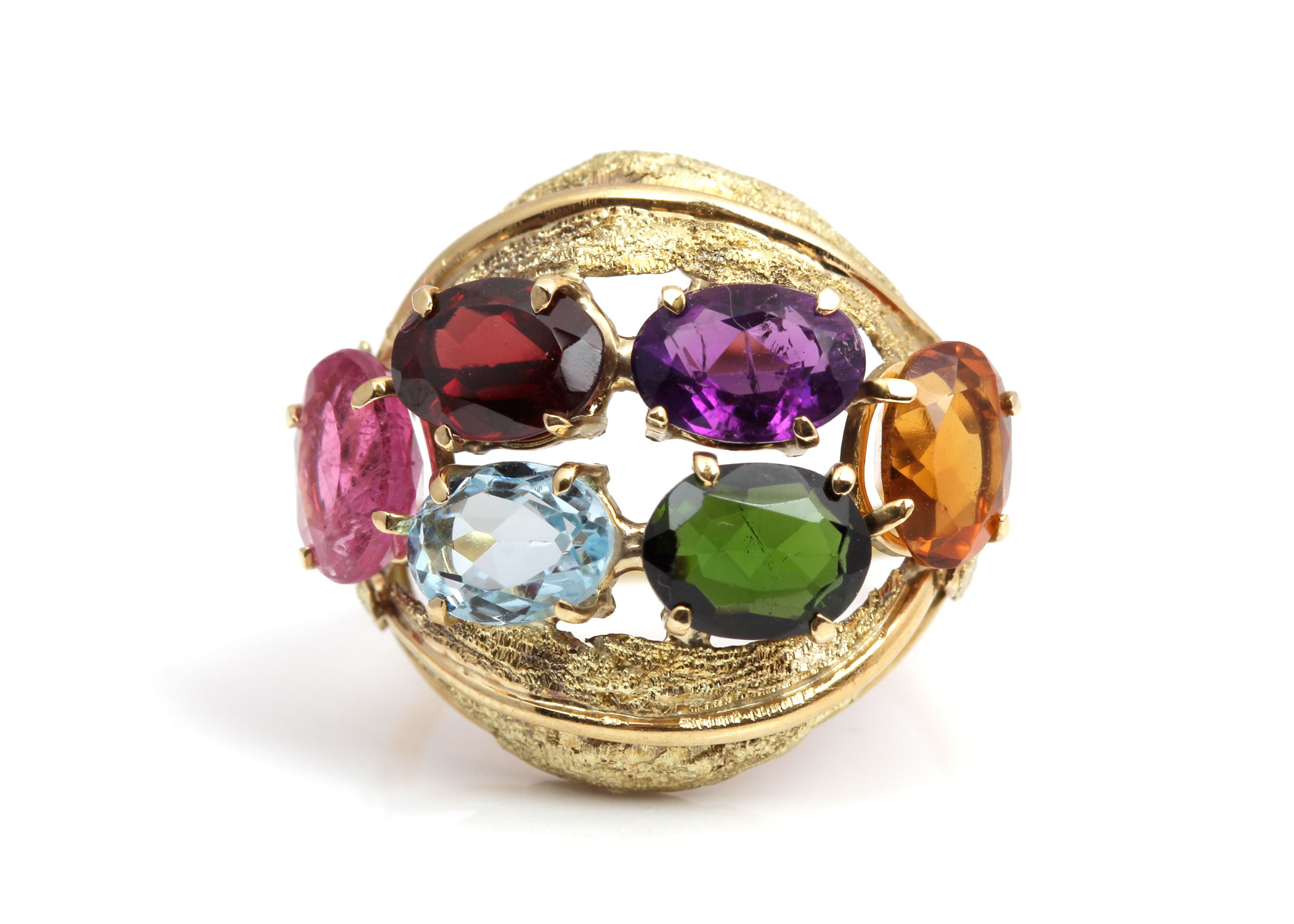 18K Yellow Gold Gemstone Ring