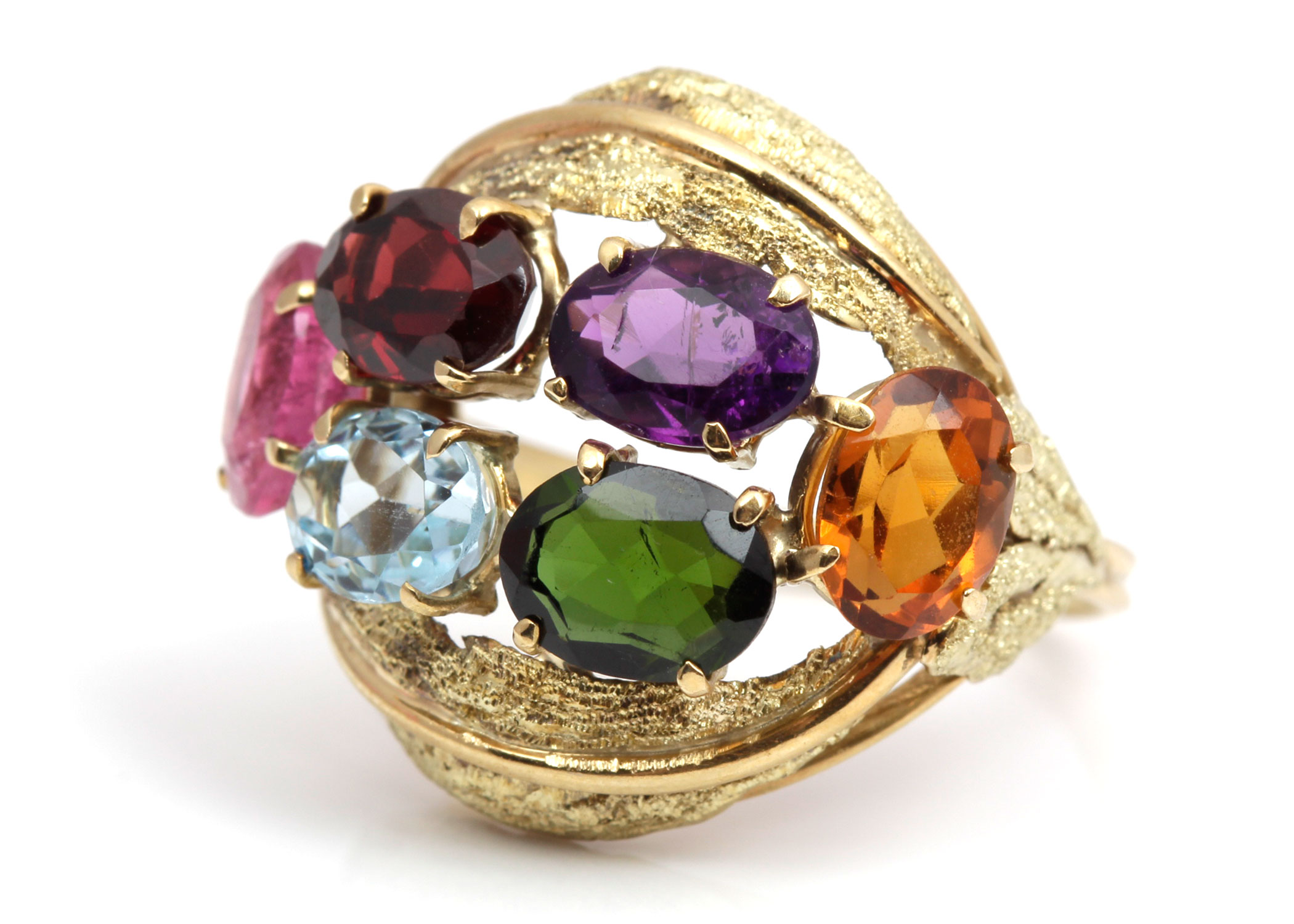 18K Yellow Gold Gemstone Ring