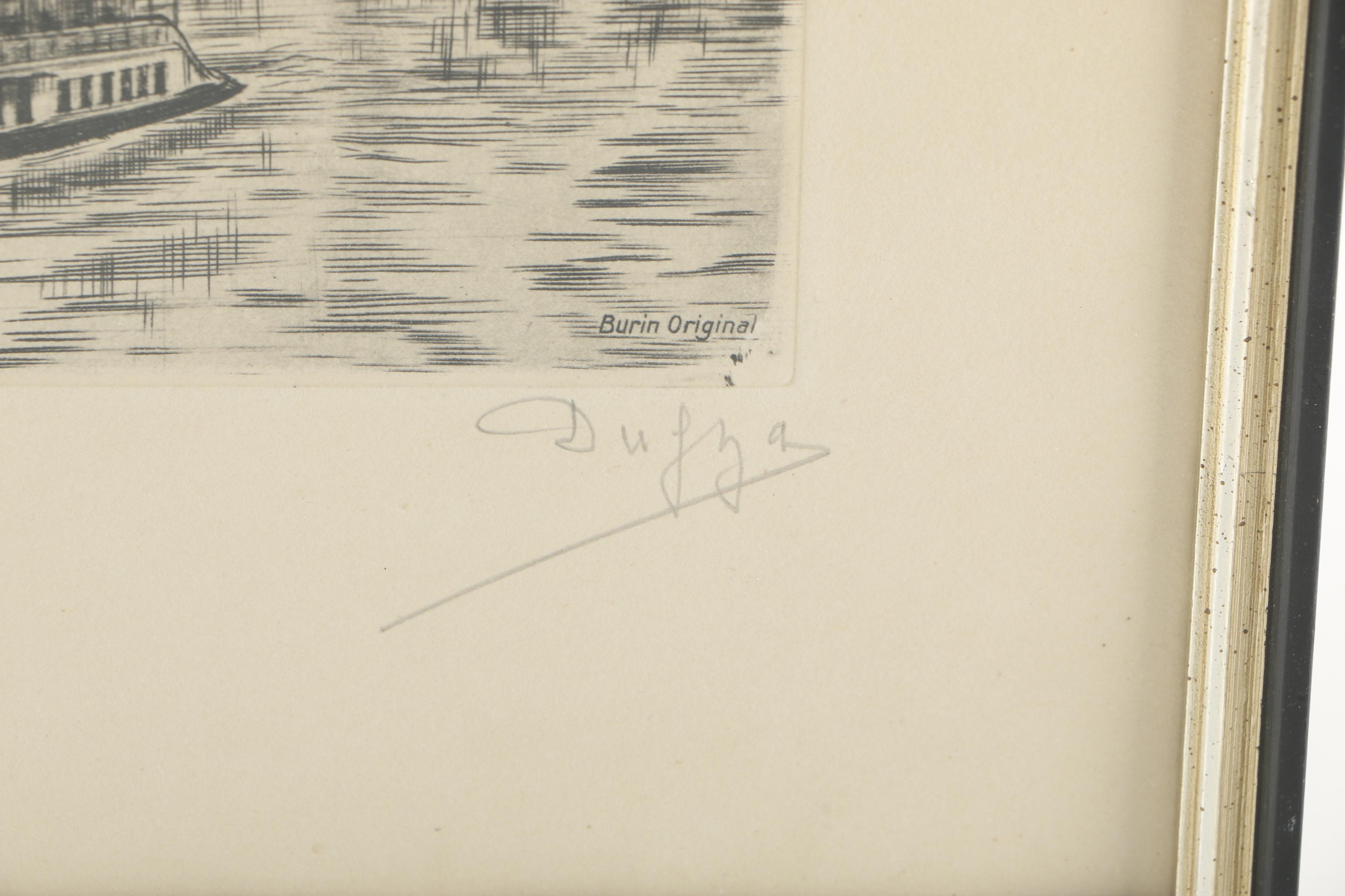 Dufza Burin Etching "Paris - La Tour Eiffel"