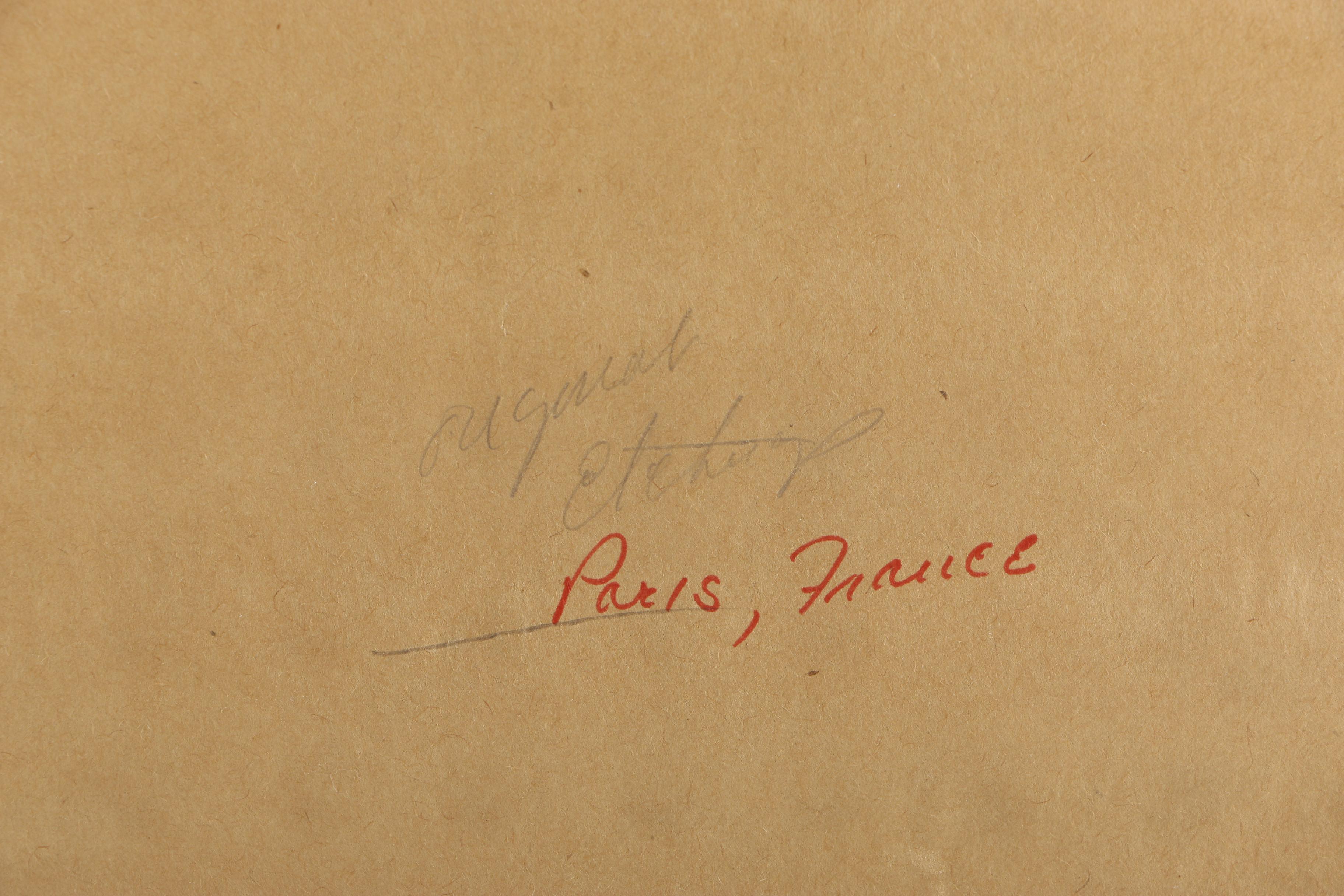 Dufza Burin Etching "Paris - La Tour Eiffel"