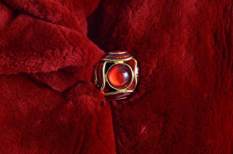 Susan's Red Sheared Beaver Fur Coat Embroidered "Susan" on Lining