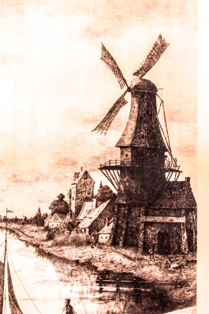 1888 Original Otto Dinger Etching "Morning in Holland"