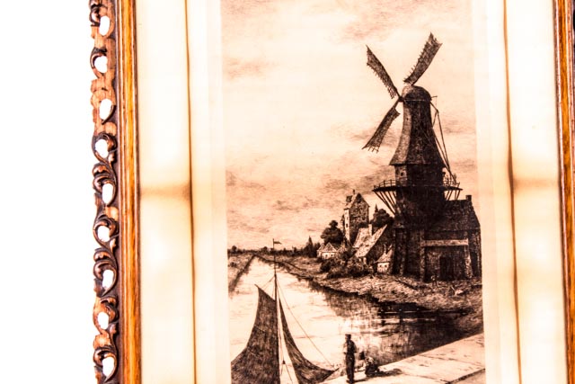 1888 Original Otto Dinger Etching "Morning in Holland"