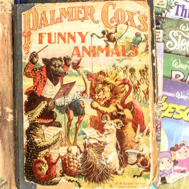 Collection of Childrens Antique and Vintage Books and Records