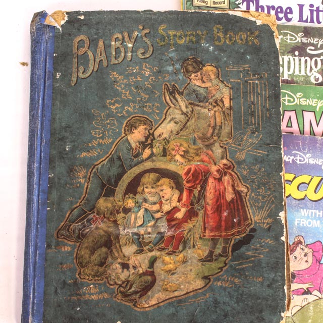 Collection of Childrens Antique and Vintage Books and Records