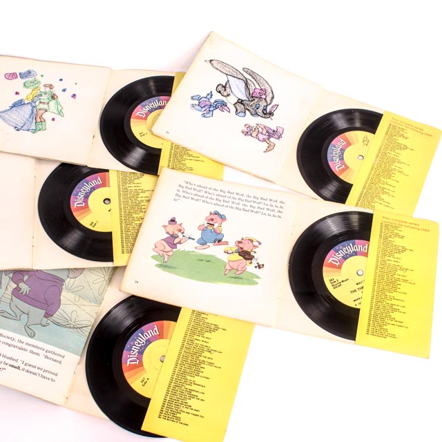 Collection of Childrens Antique and Vintage Books and Records