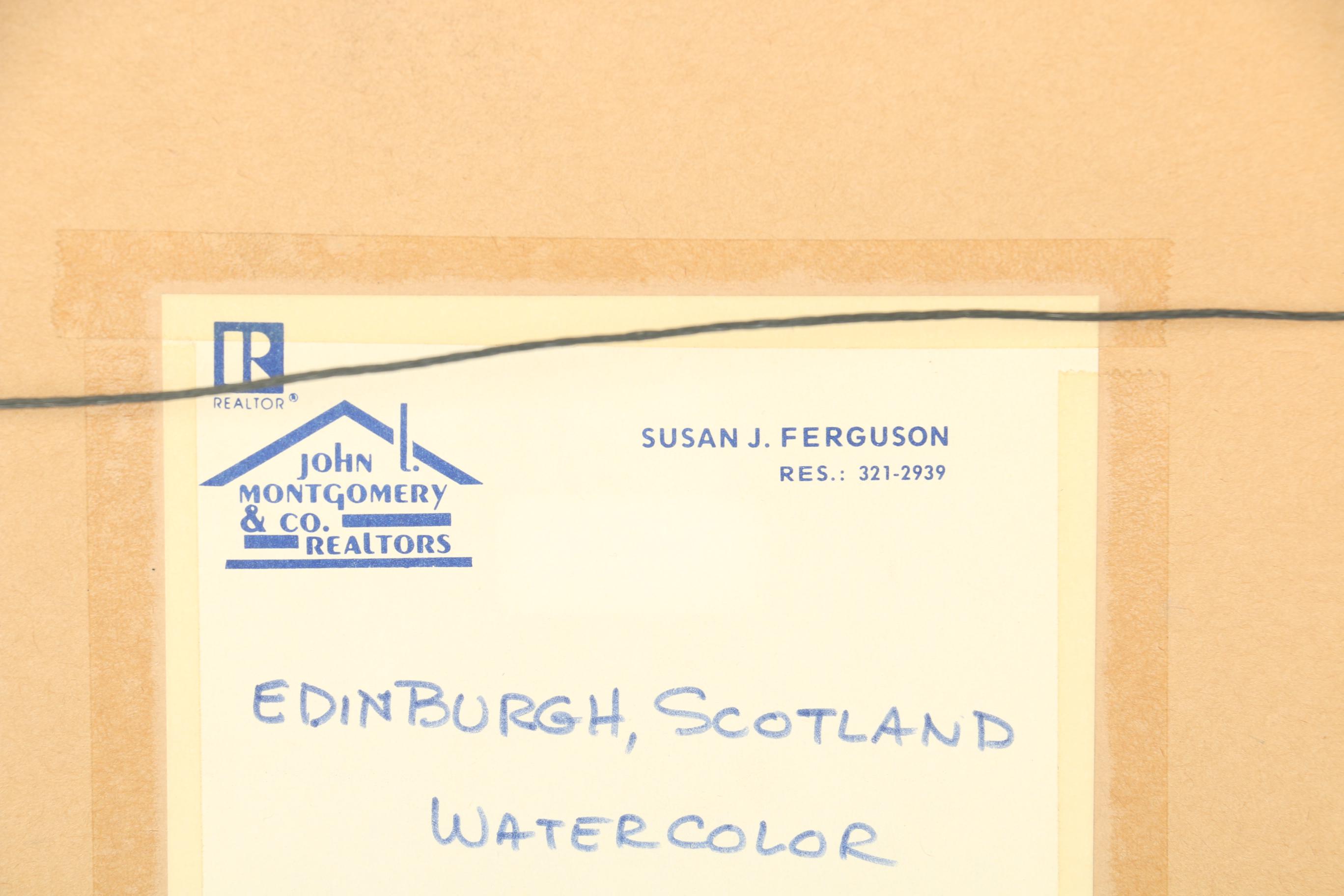 Susan Ferguson Watercolor Painting "Edinburgh, Scotland"