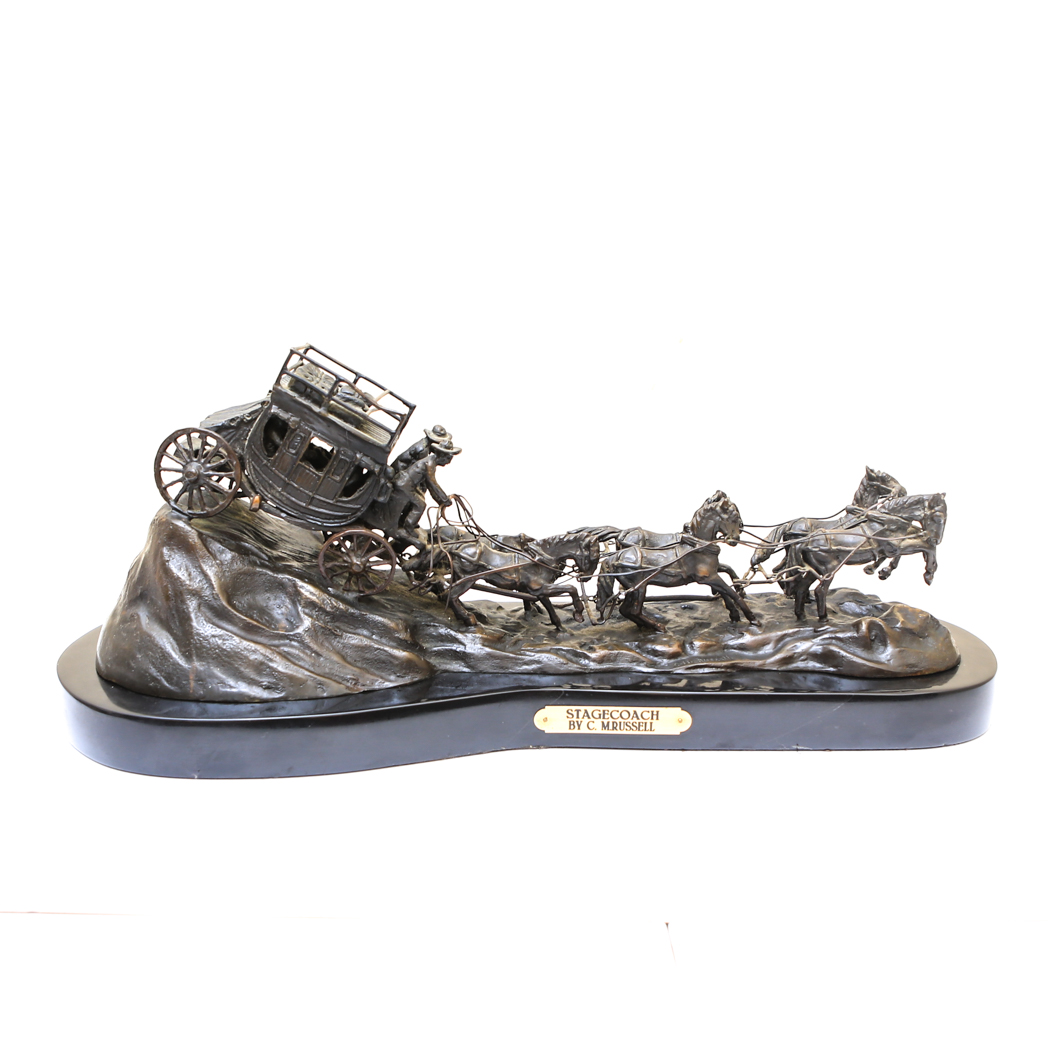 C.M Russell Reproduction Bronze "Stagecoach"