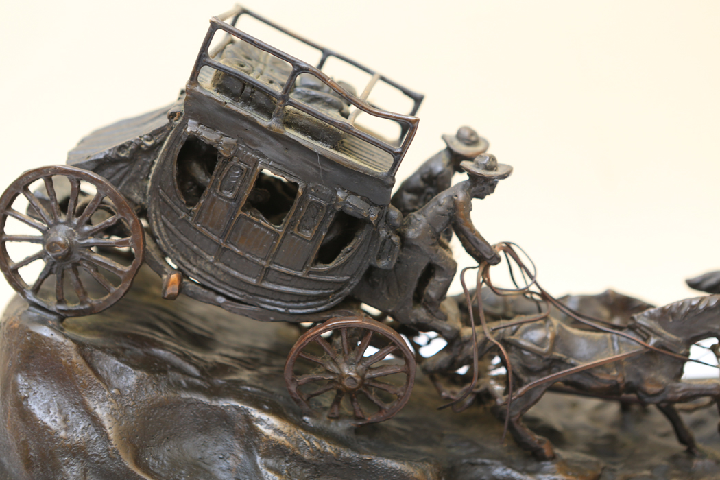 C.M Russell Reproduction Bronze "Stagecoach"