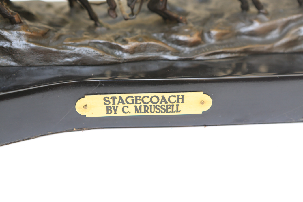 C.M Russell Reproduction Bronze "Stagecoach"