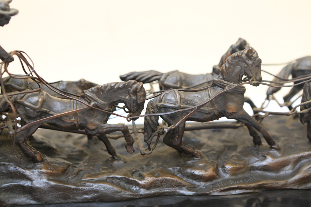 C.M Russell Reproduction Bronze "Stagecoach"