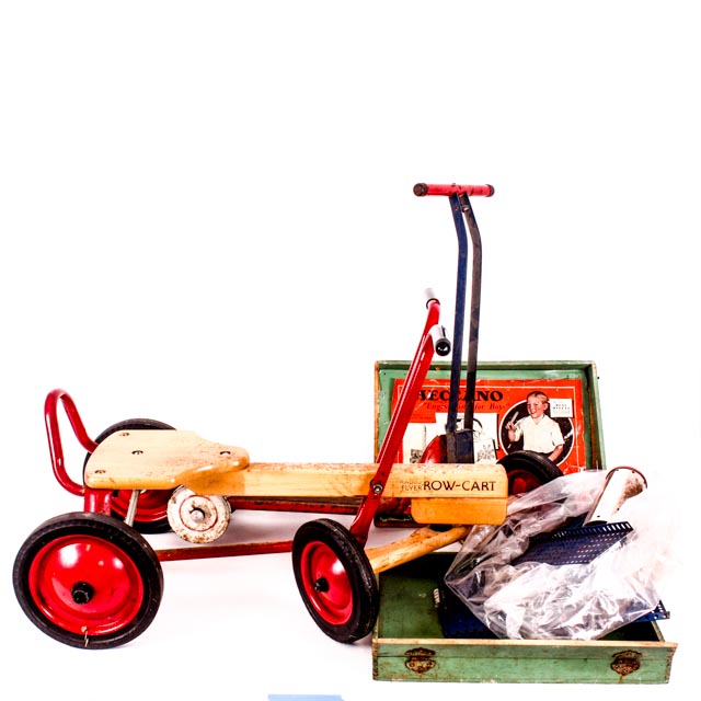 Vintage Radio Flyer Row Cart Scooter and Meccano Building Set